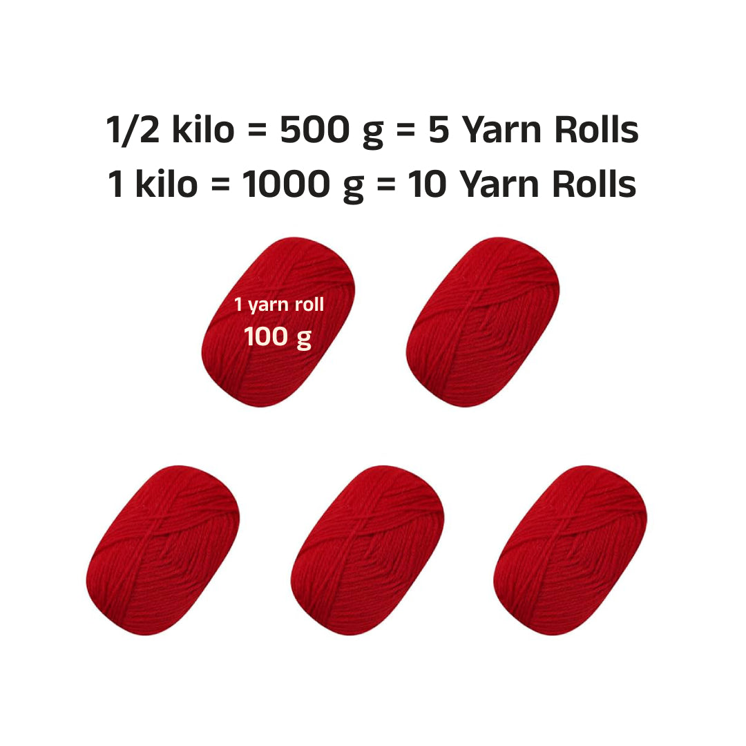 Acrylic Yarn - Per 1/2 Kilo (whatsapp)