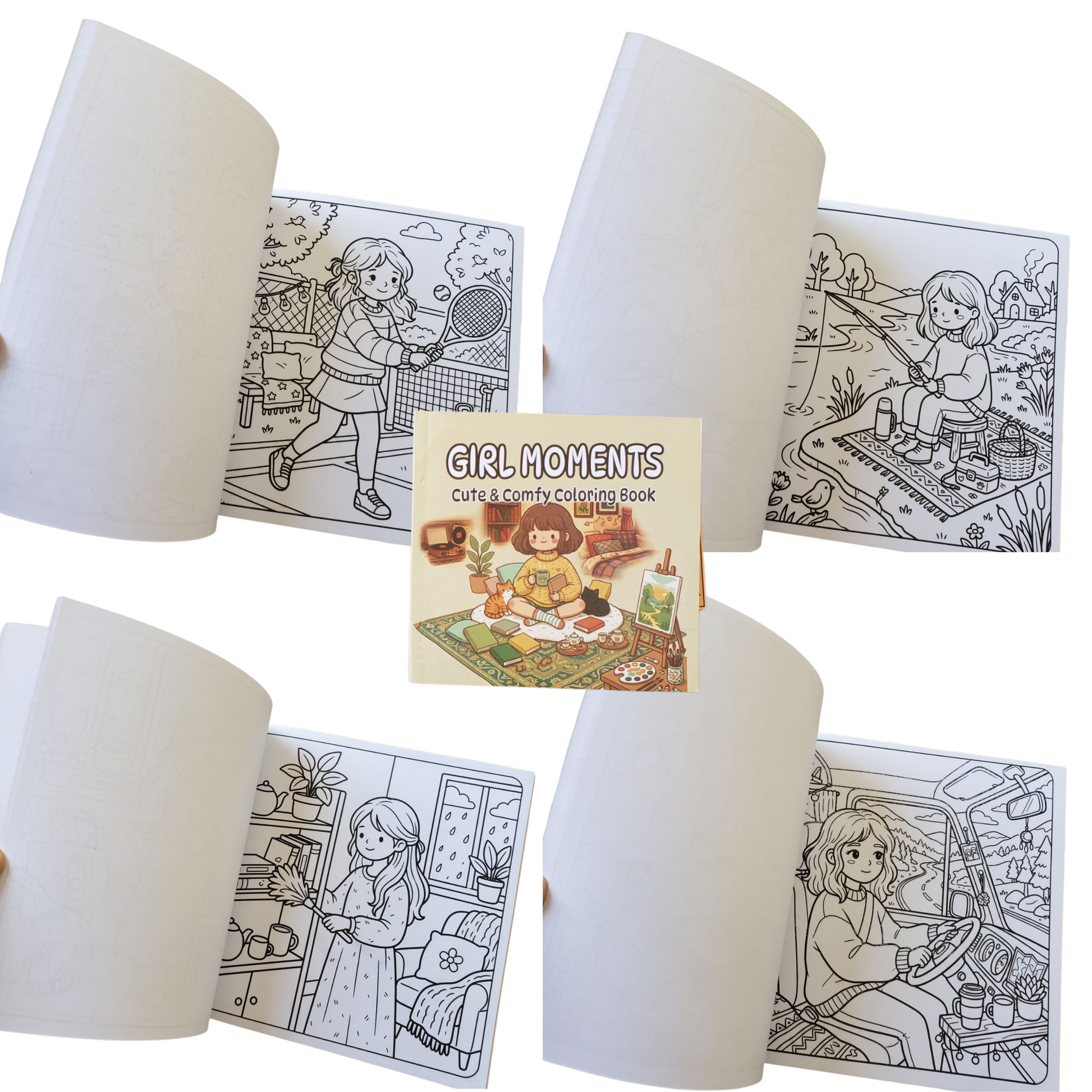 Buy a cozy coloring book set for adults with high-quality coloring books and dual-tip markers. Perfect for relaxing, stress relief and thoughtful gifts for creative people.